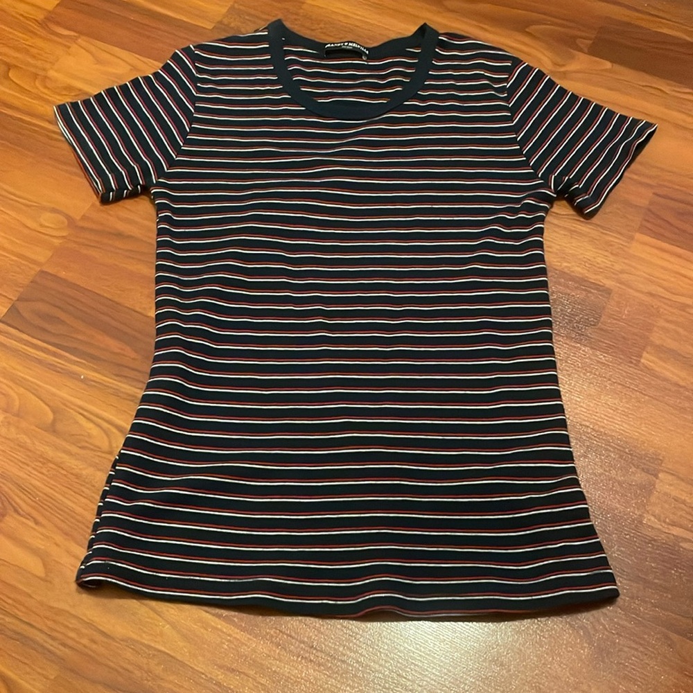 Brandy Melville Striped T Shirt. Red, White and Blue.